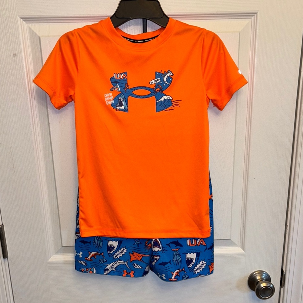 Boys under armour swim set size 7